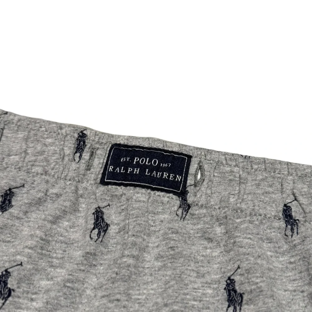 Polo Ralph Lauren Gray All Over‎ Print Pony Logo Sleepwear Shorts Men's Medium